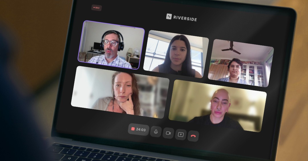 Screenshot of laptop screen showing panelists from Drawing the Line Principles launch